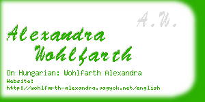 alexandra wohlfarth business card